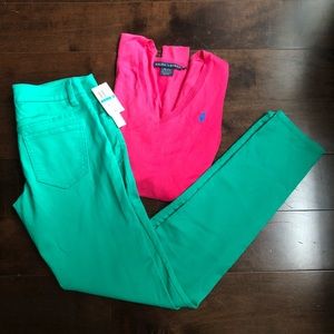 New Aqua green skinny jeans